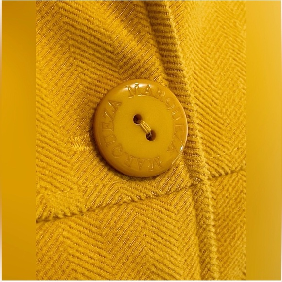 Marqueza Peru Mustard removable hooded Coat jacket lined women’s size Medium - Picture 10 of 11